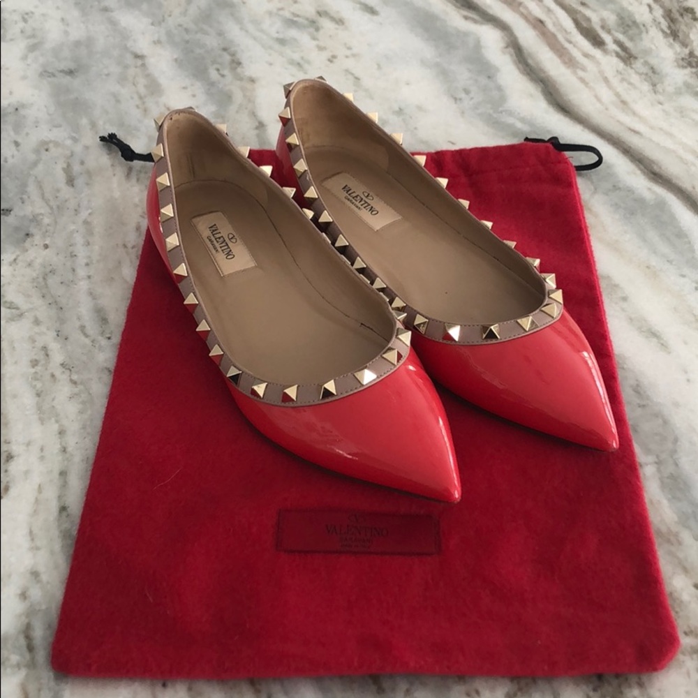 Valentino Patent Rockstud Ballet Flats